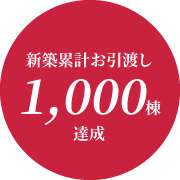 新築累計お引渡し1,000棟達成